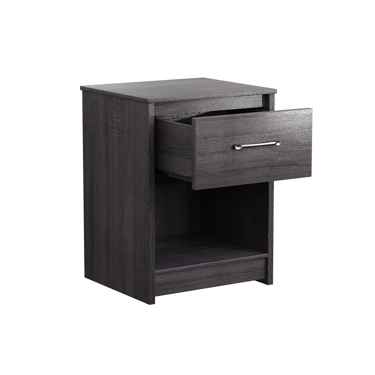Wooden End Side Table Nightstand with Drawer Storage Shelf